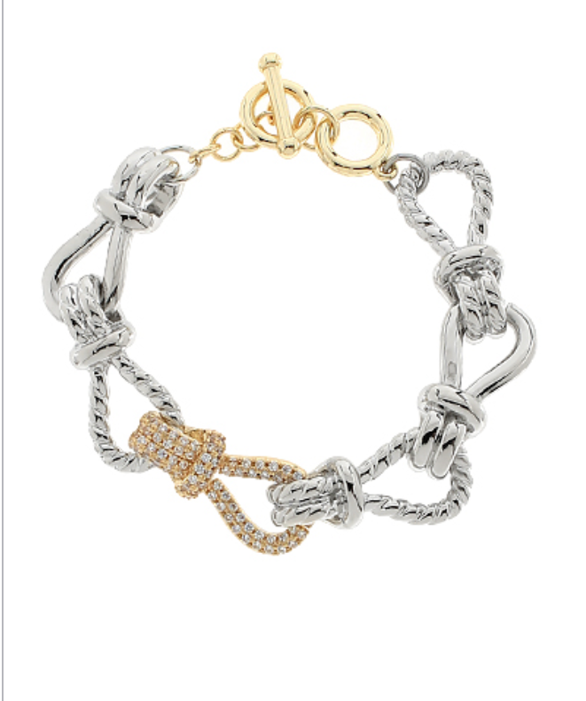 CZ Buckle Link Chain Bracelet