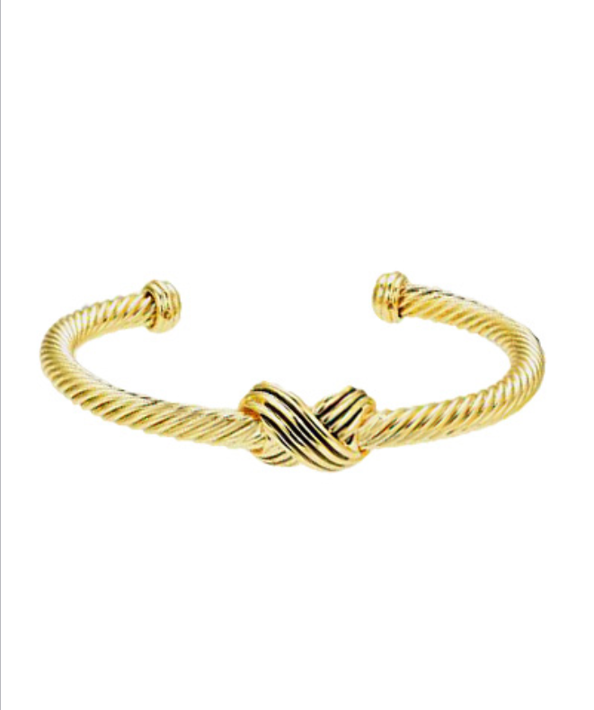 Layered X Cable Cuff Bracelet