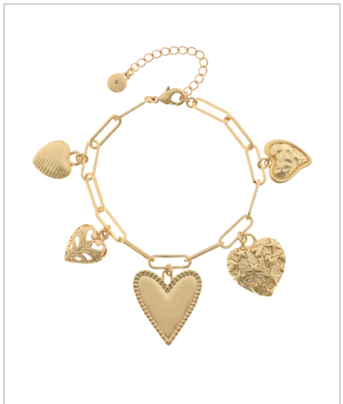Heart Multi Charm Bracelet