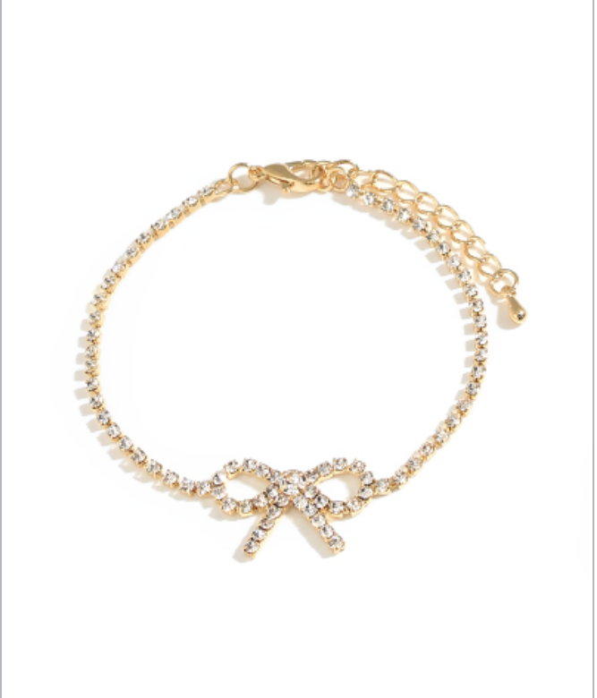 Rhinestone Bow Bracelet
