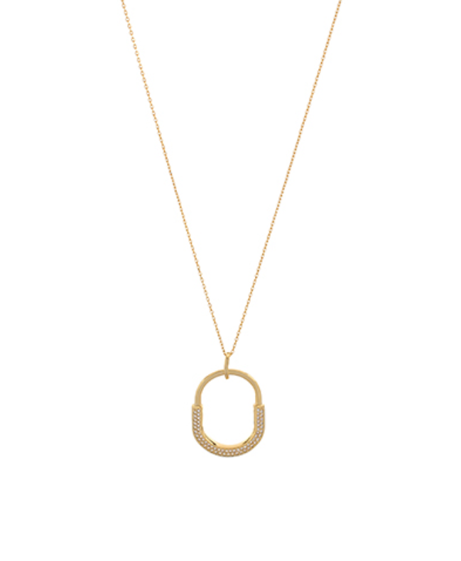 Pave Oval Pendent Necklace