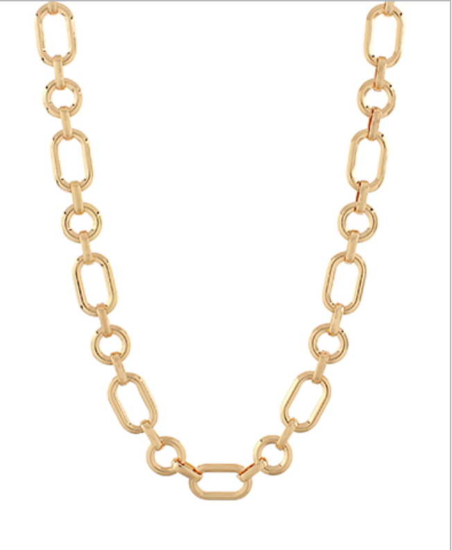 Oval Circle Linked Necklace