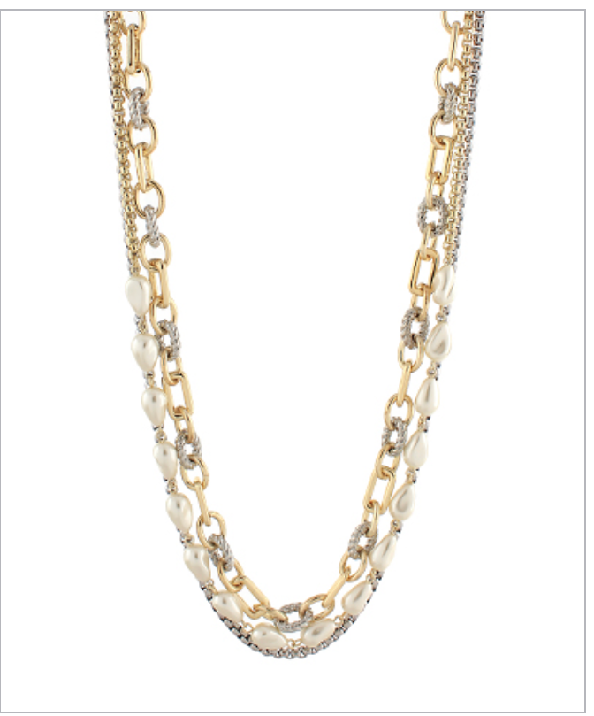 3 Layered Teardrop Pearl Necklace