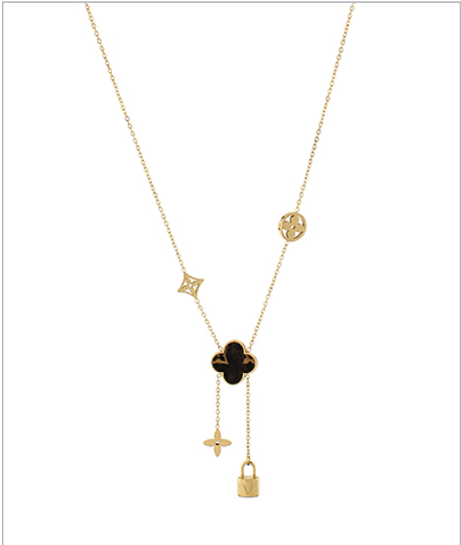 Multi Clover & Lock Necklace