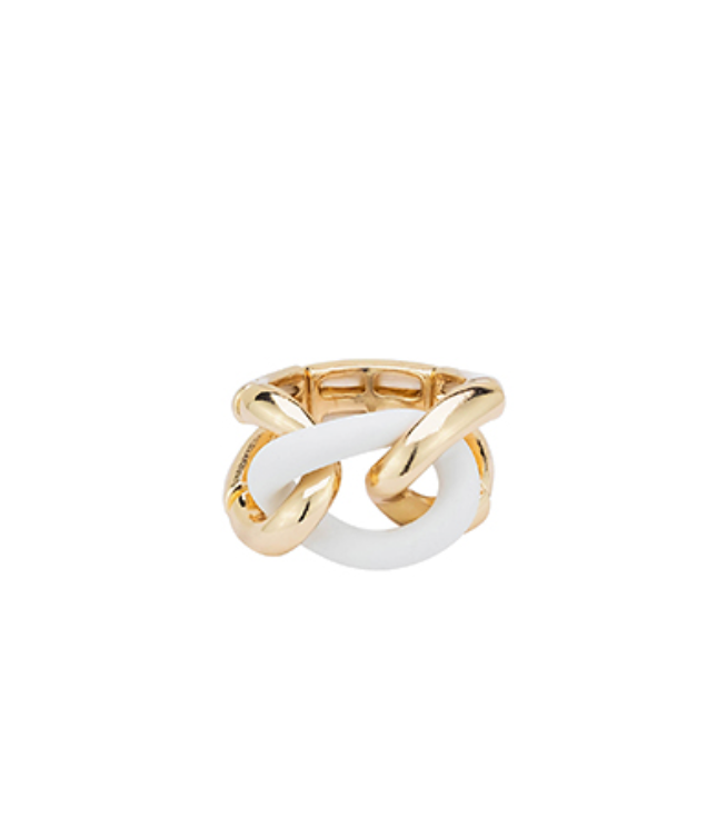 Epoxy Metal Link Stretchy Ring