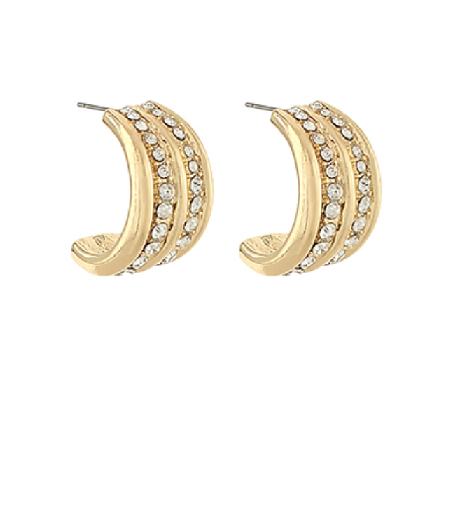 Pave Double Layered Hoops