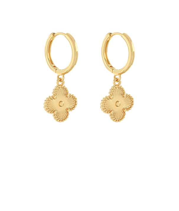 Clover Charm Hoop Earrings