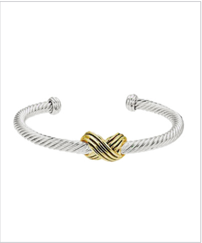 Layered X Cable Cuff Bracelet