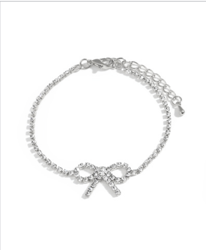Rhinestone Bow Bracelet