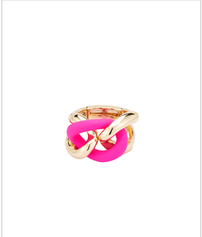 Epoxy Metal Link Stretchy Ring