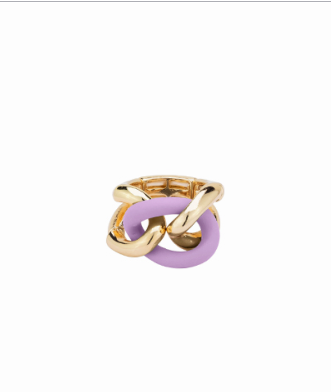 Epoxy Metal Link Stretchy Ring