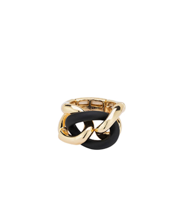 Epoxy Metal Link Stretchy Ring