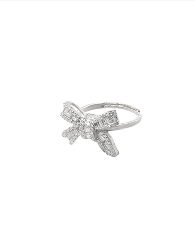 Big Bow CZ Baguette Ring