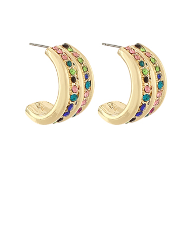 Pave Double Layered Hoops